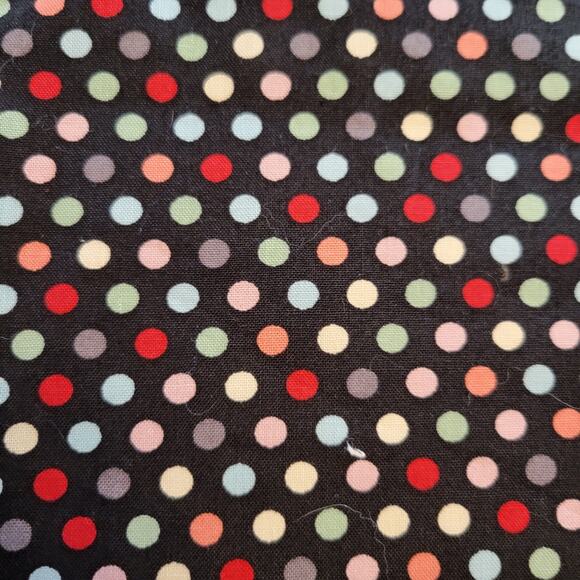 Brother Sister Studio Polka Dot Fabric Remnant 64x44 Quilting Cotton Black - Picture 9 of 10